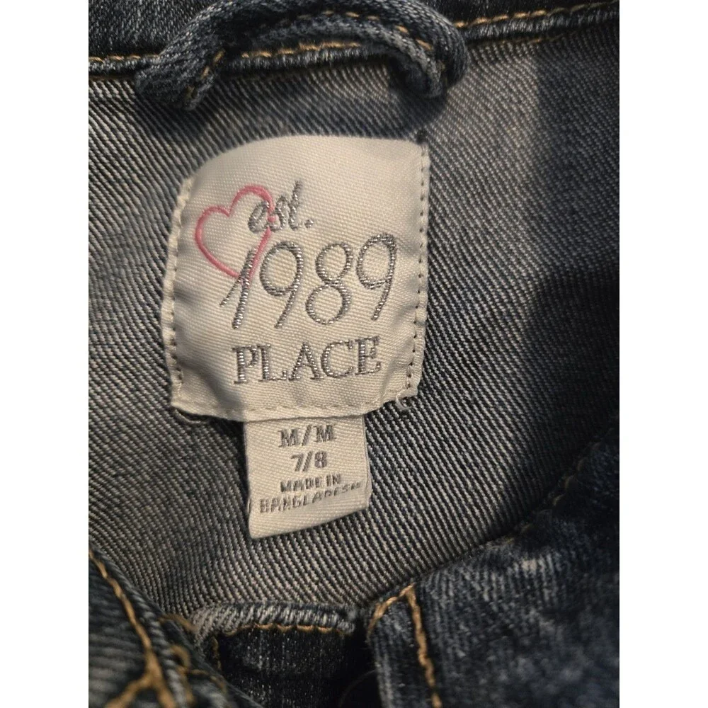 The Children's Place Size M 7/8 Denim Trucker Crop Jacket Kids Girls Blue Jean